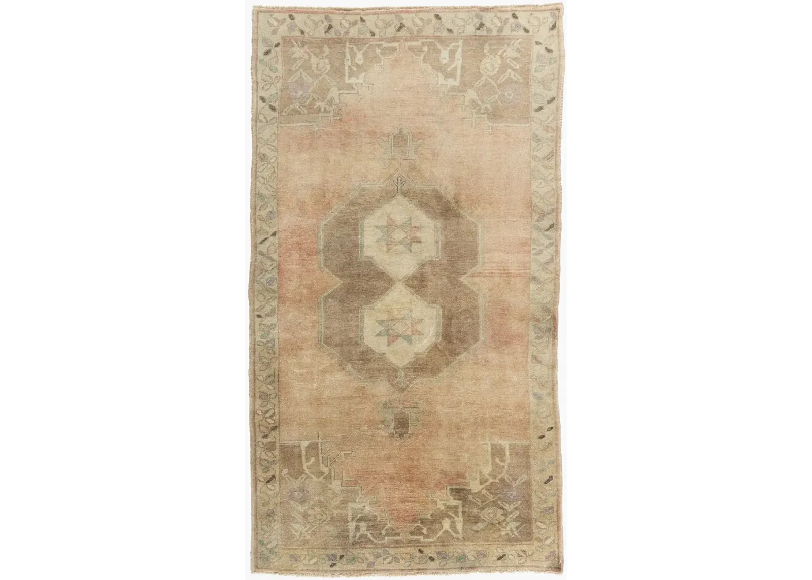 Tan Turkish Oushak Area Rug - 5'1"x9'5" - Beige - Beige