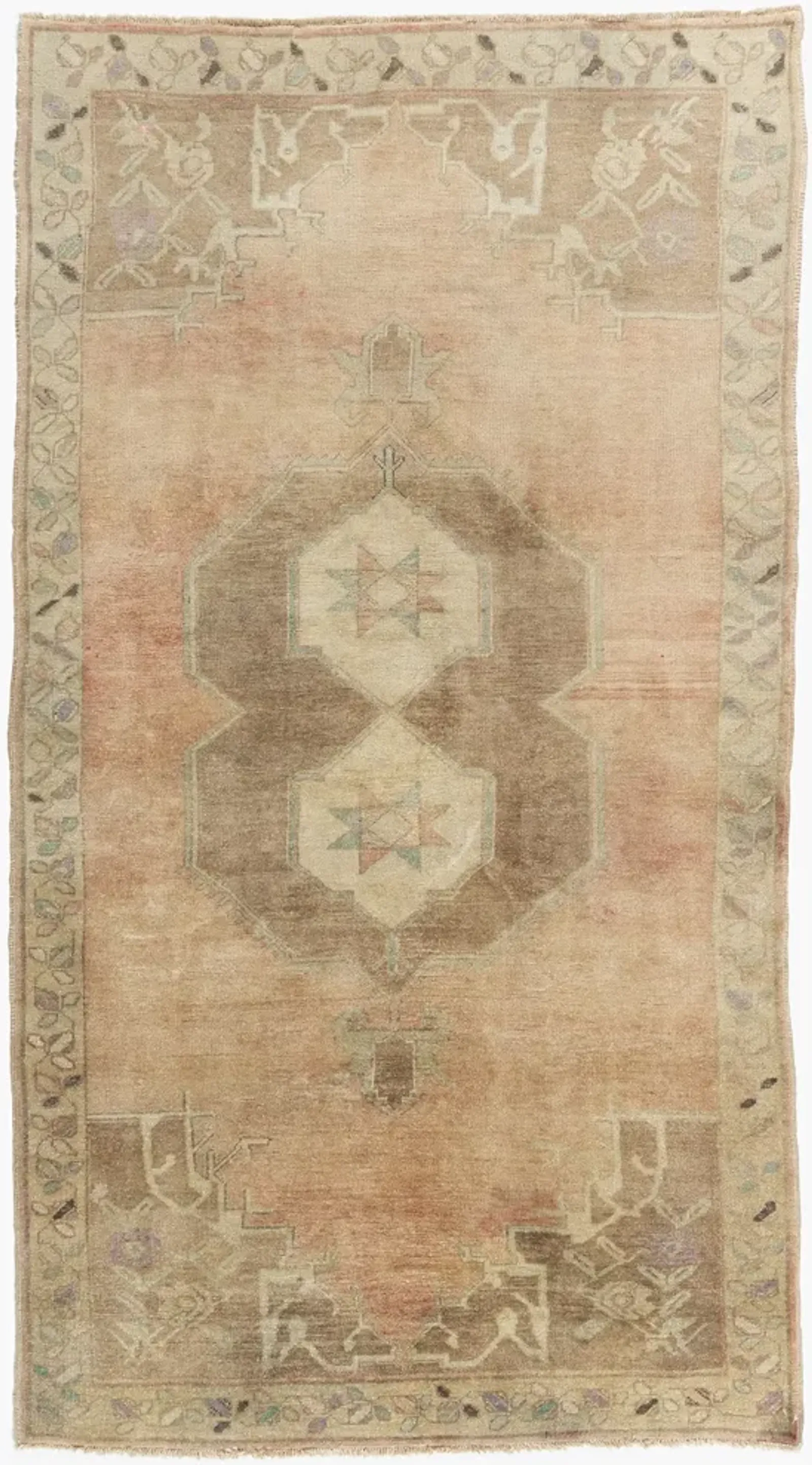 Tan Turkish Oushak Area Rug - 5'1"x9'5" - Beige - Beige