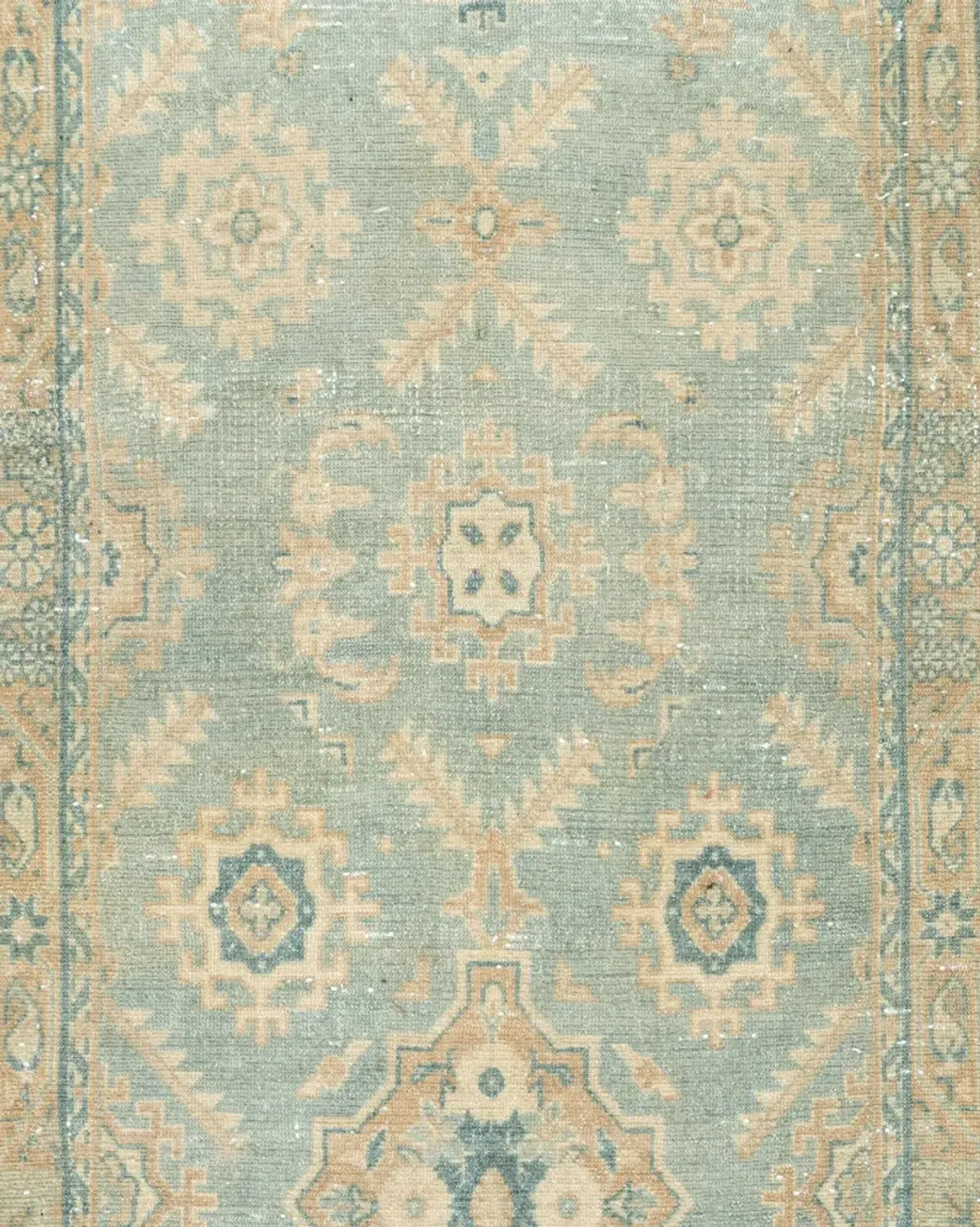 Teal Blue Bibikabad Runner 2'7"x22'8"