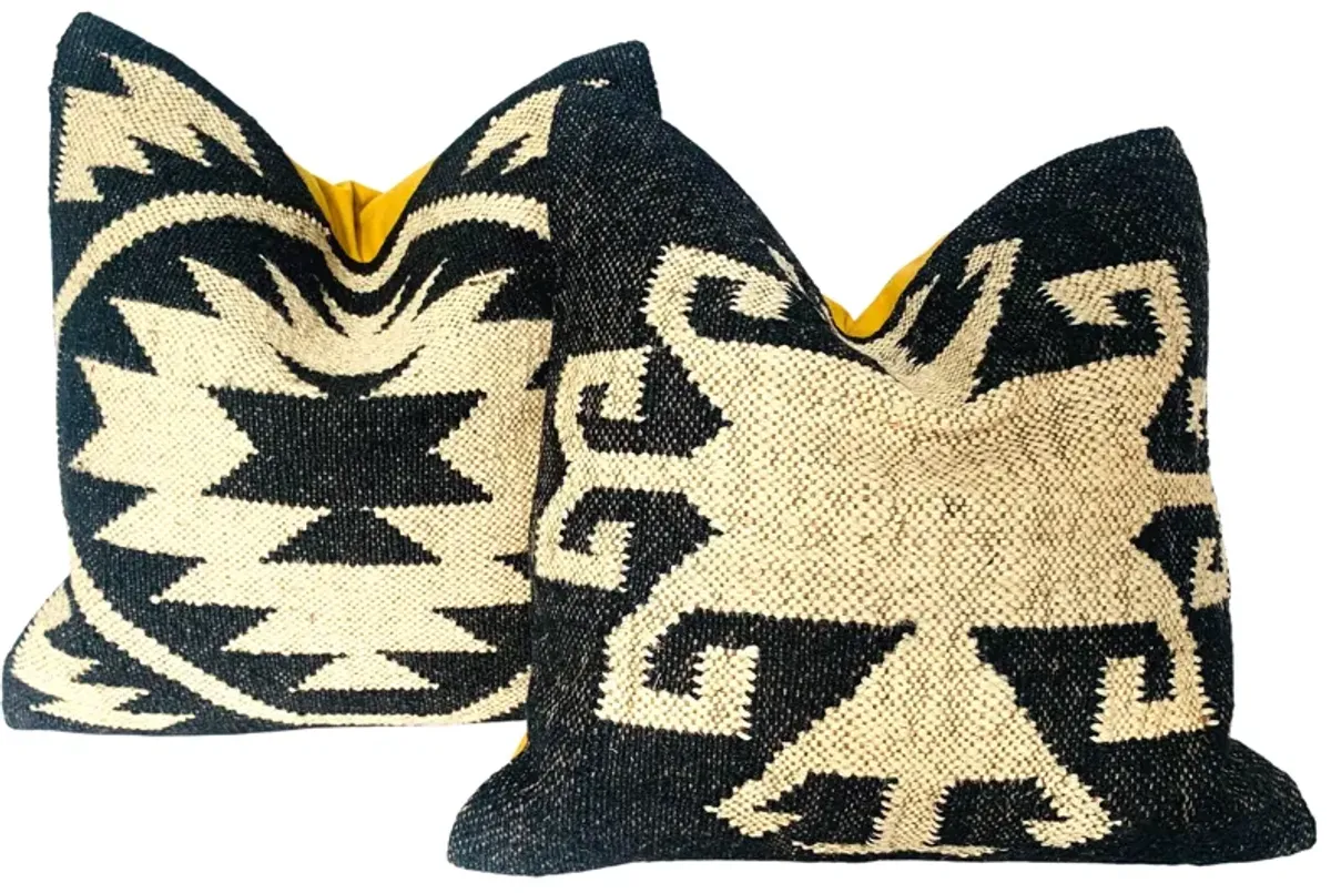 Turkish Kilim Throw Pillows, Pair