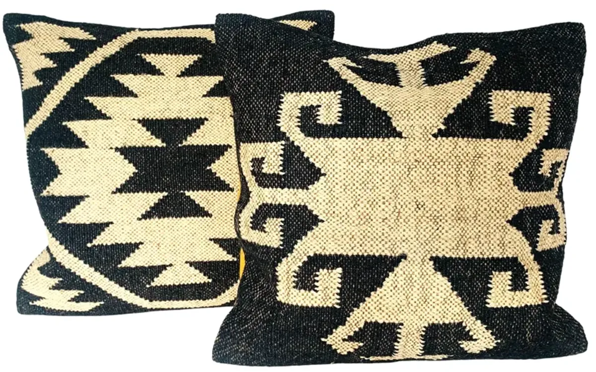 Turkish Kilim Throw Pillows, Pair