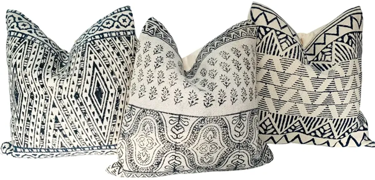 Indian Hand-Printed Pillows S3 - Eat Drink Home