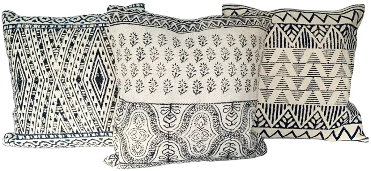 Indian Hand-Printed Pillows S3 - Eat Drink Home