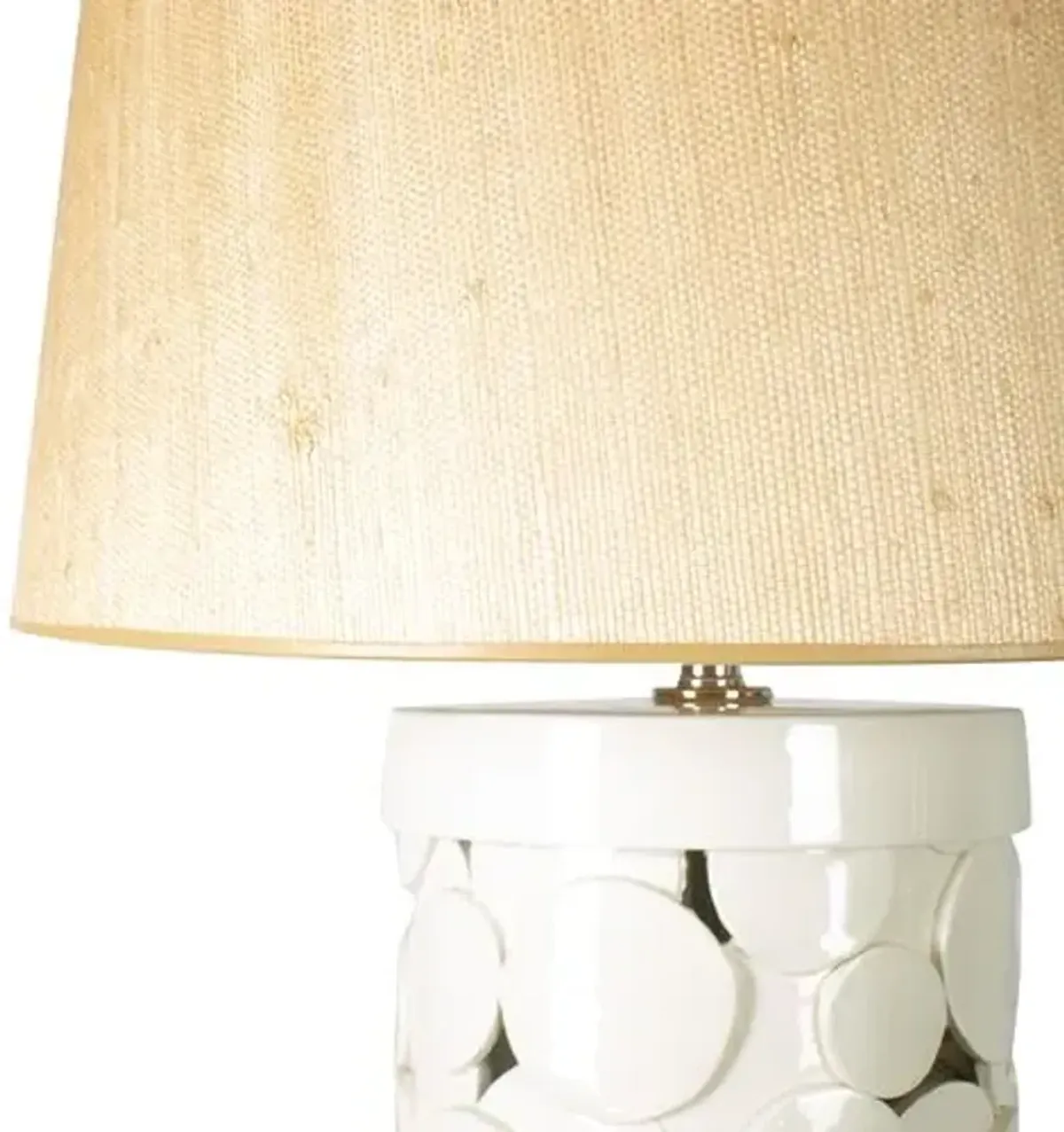 Saint Lucia Couture Table Lamp - White/Seagrass - Bradburn Home