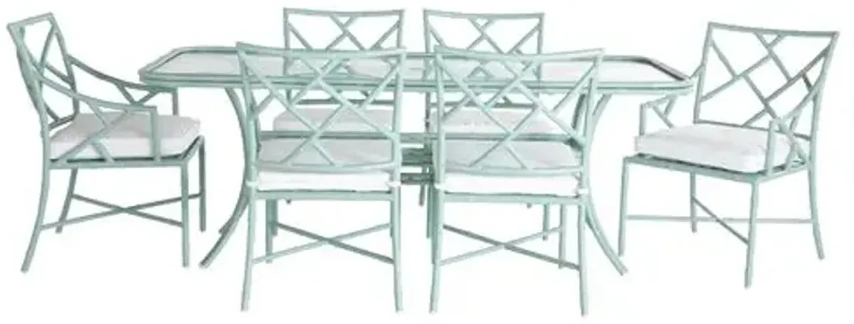 Kit Celadon 7-Pc Dining Set - White