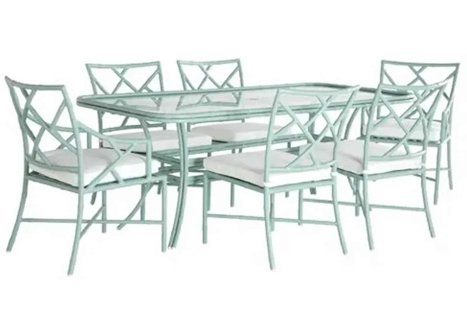 Kit Celadon 7-Pc Dining Set - White