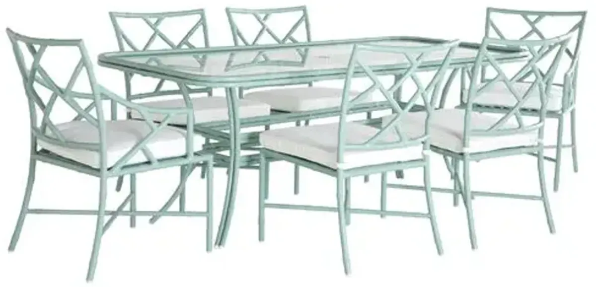 Kit Celadon 7-Pc Dining Set - White