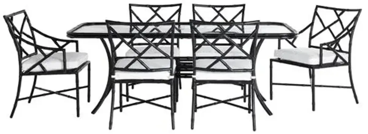 Kit Black 7-Pc Dining Set - White