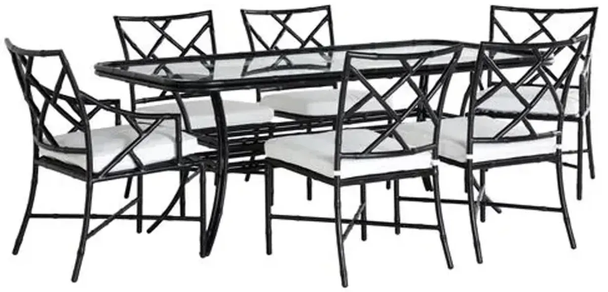 Kit Black 7-Pc Dining Set - White