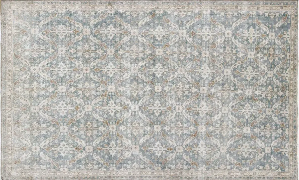 1960s Turkish Oushak Rug - 5'2"x8'6" - Nalbandian - Blue - Blue