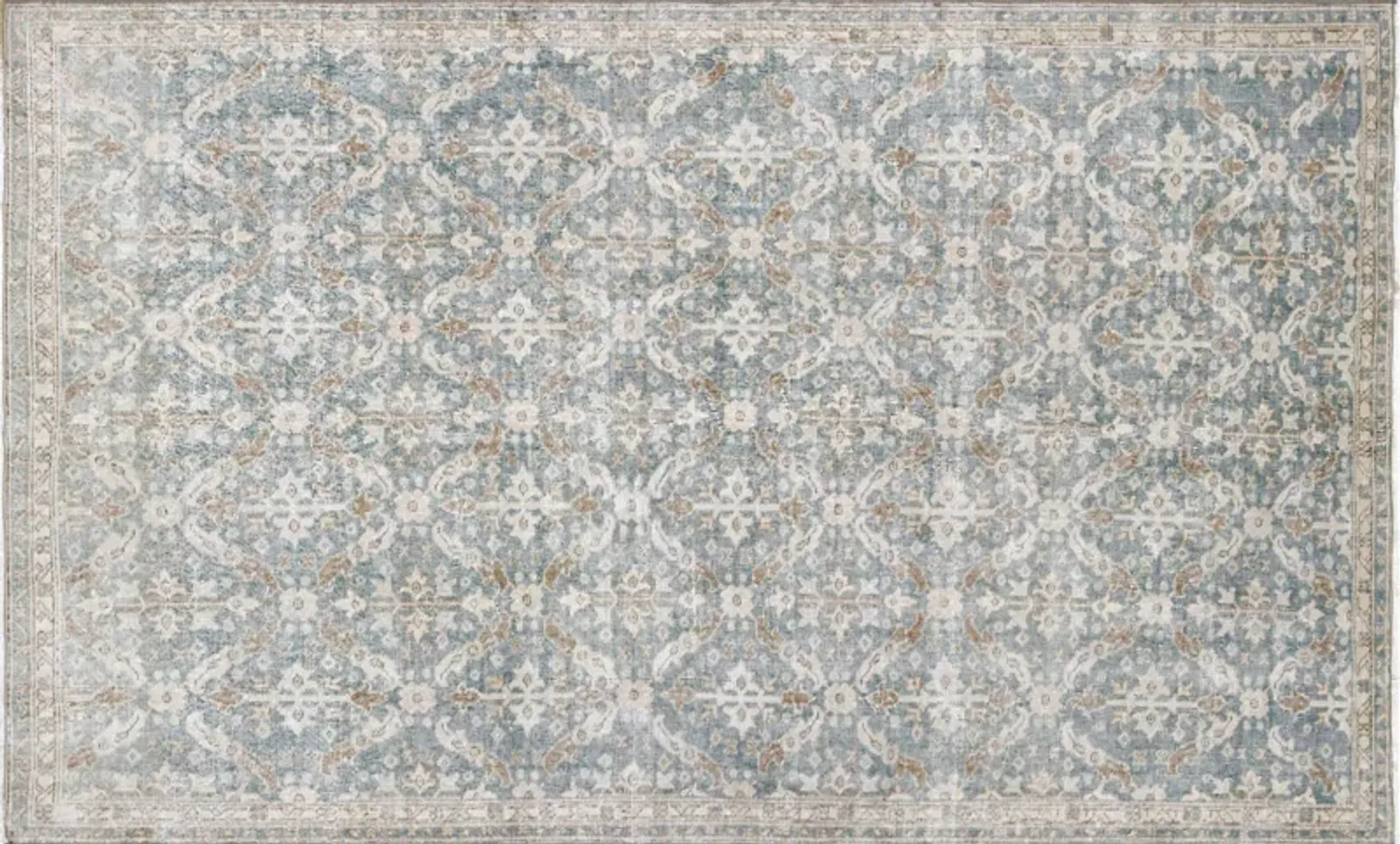 1960s Turkish Oushak Rug - 5'2"x8'6" - Nalbandian - Blue - Blue