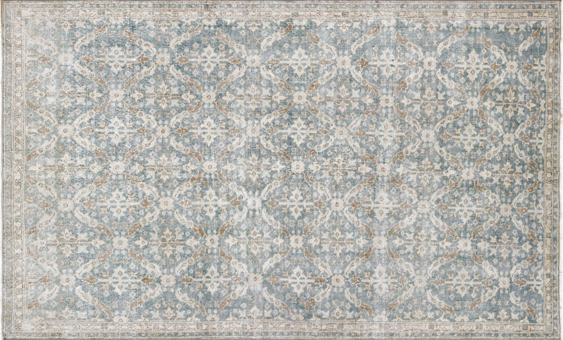 1960s Turkish Oushak Rug - 5'2"x8'6" - Nalbandian - Blue - Blue