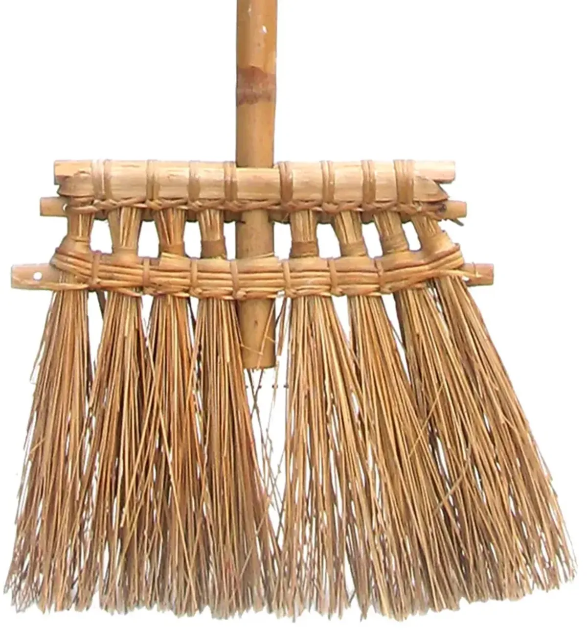 Bamboo & Straw Decorative Broom - Chez Vous - Brown