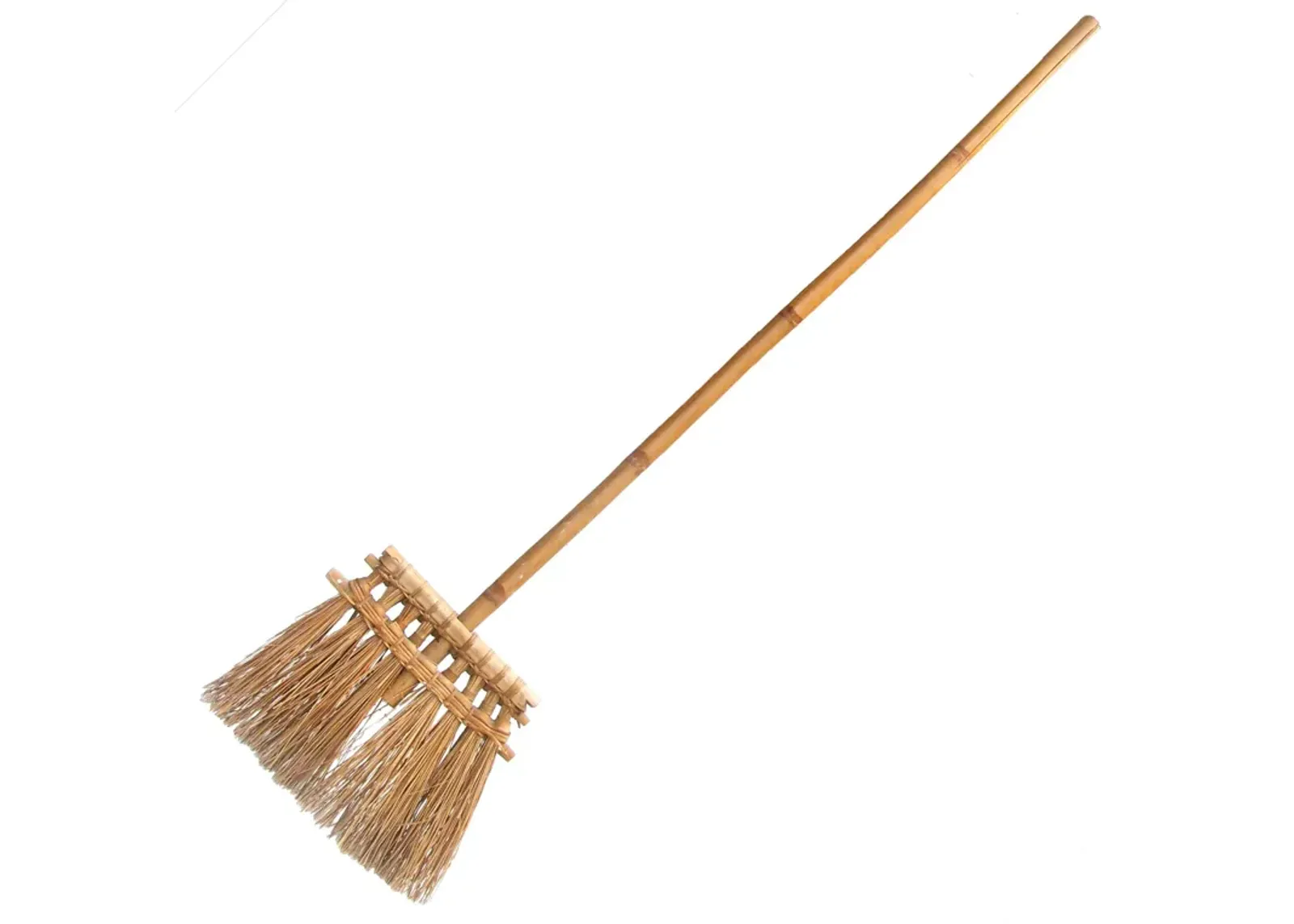 Bamboo & Straw Decorative Broom - Chez Vous - Brown