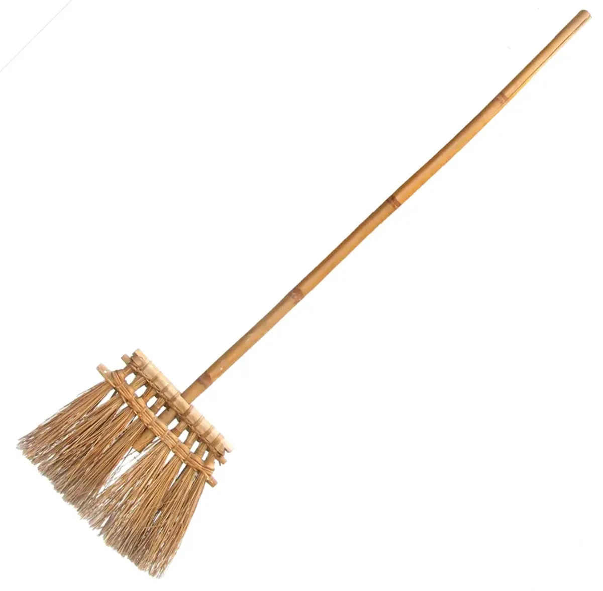 Bamboo & Straw Decorative Broom - Chez Vous - Brown