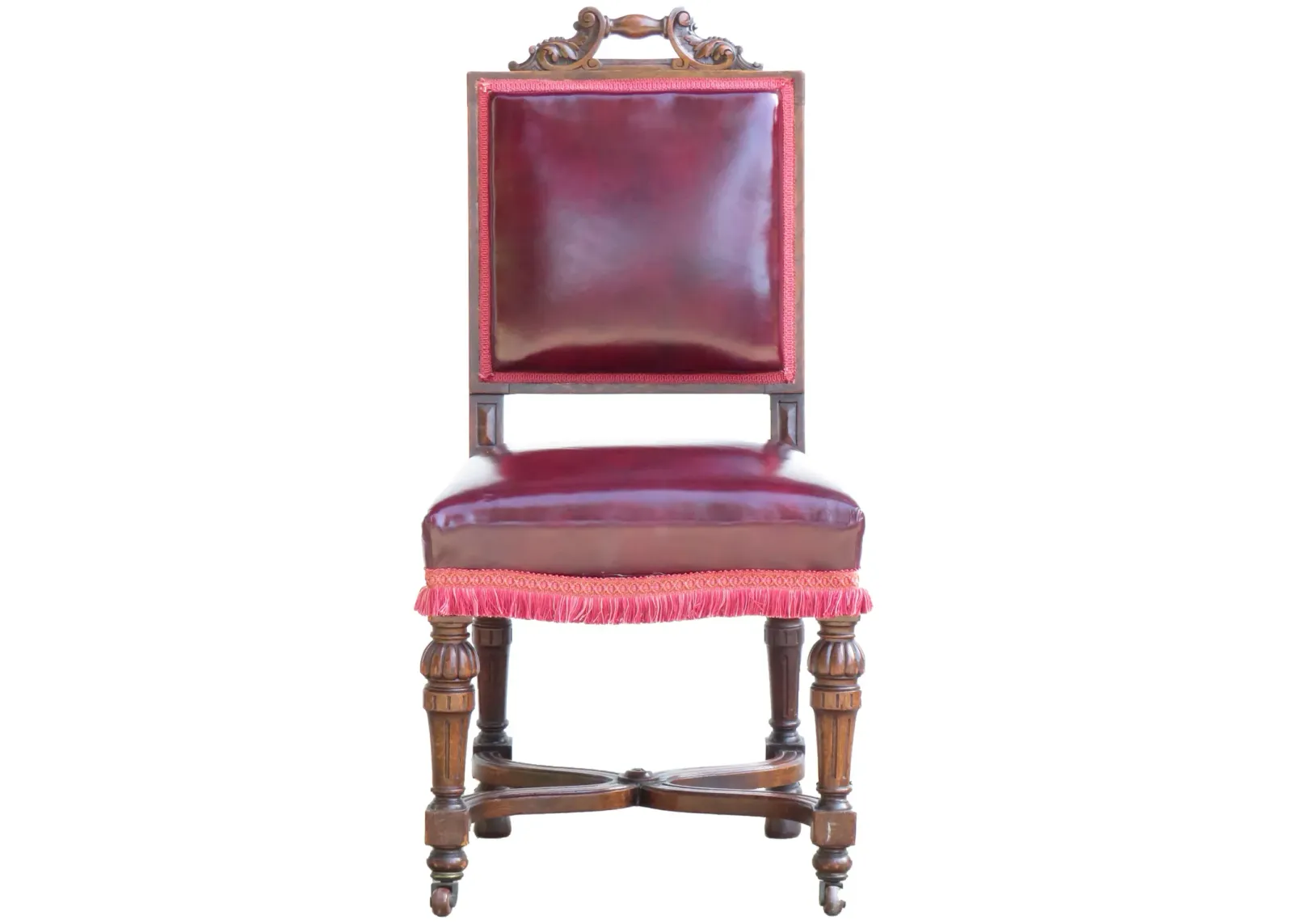 English Jacobean Style Accent Chair - Chez Vous - Red, Comfortable, Durable