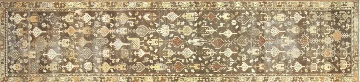 1940s Persian Melayer Runner - 2'8"x10'8" - Nalbandian - Brown