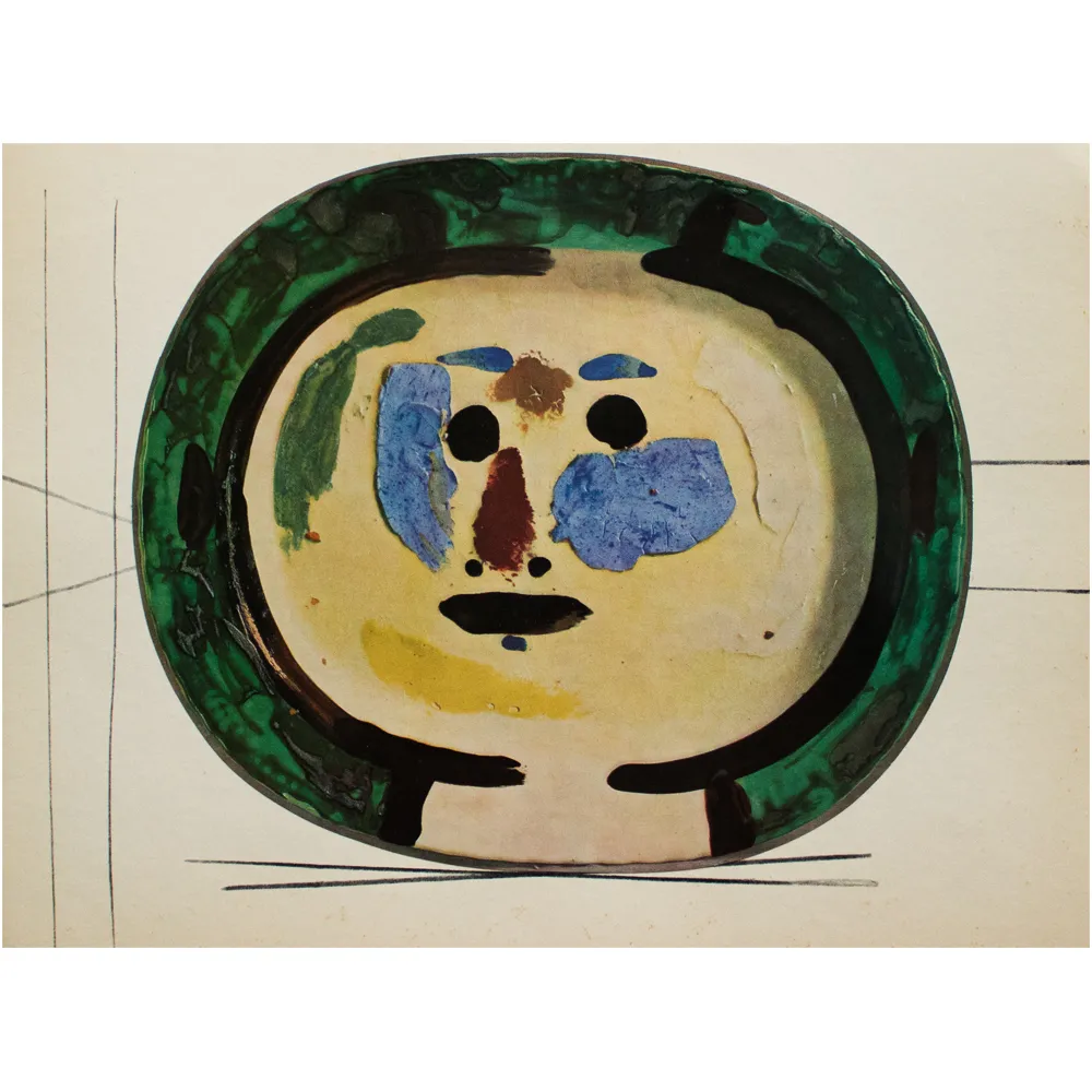 1955 Picasso - Print of Ceramic Plate N13 - Brown