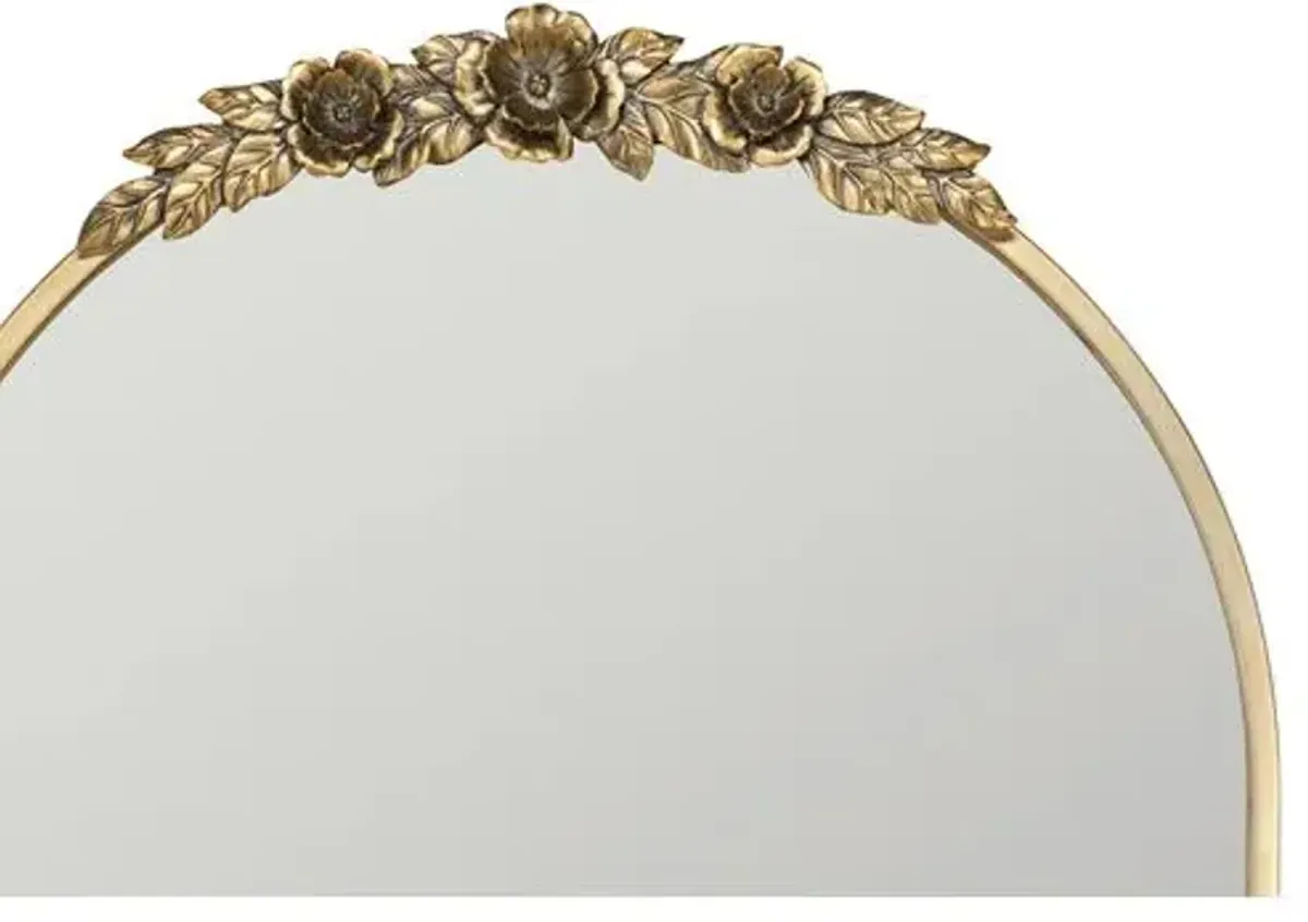 Juliette Floor Mirror - Antiqued Brass