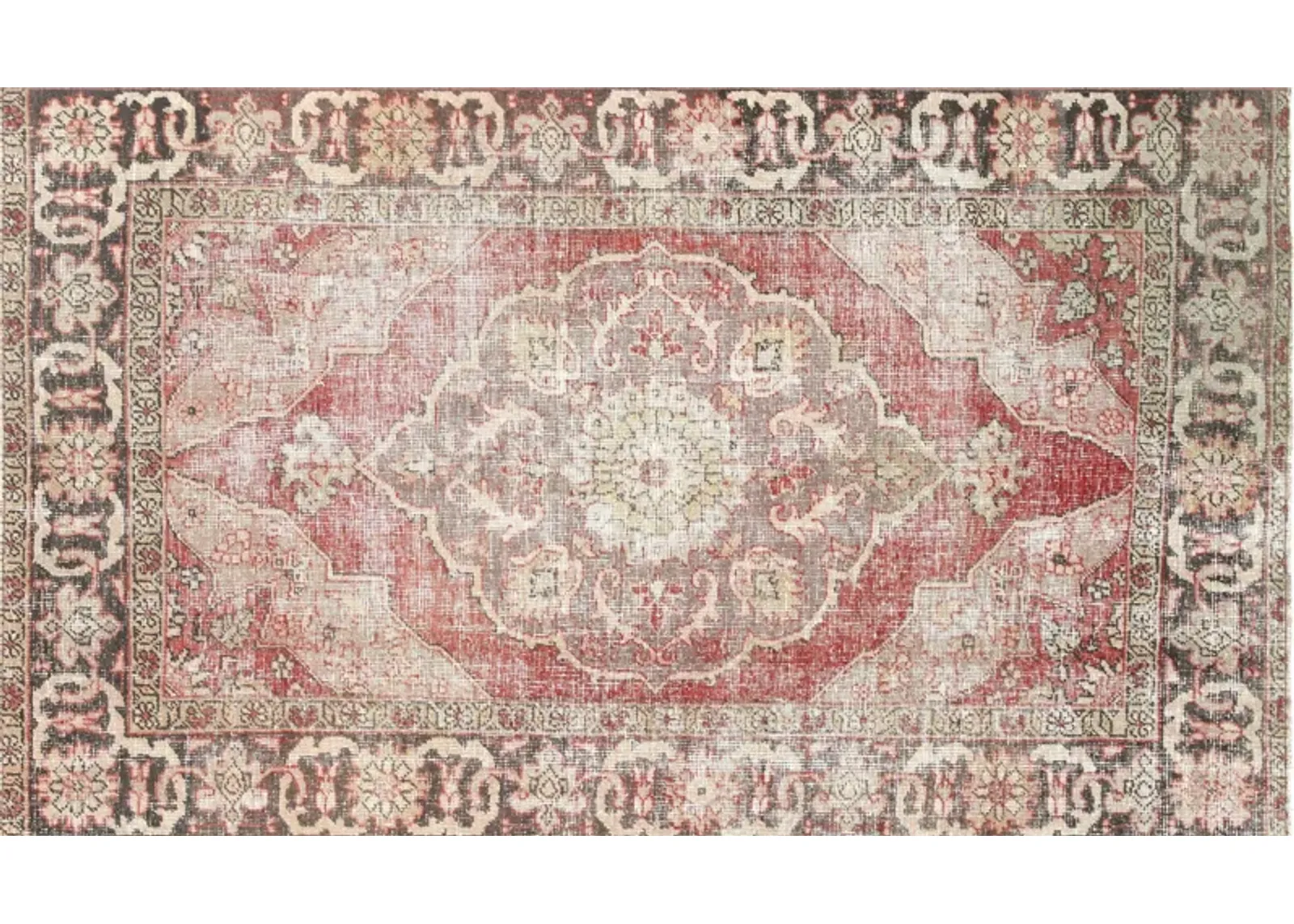 1940s Turkish Oushak Rug - 5'4" x 9'1" - Nalbandian - Red - Red