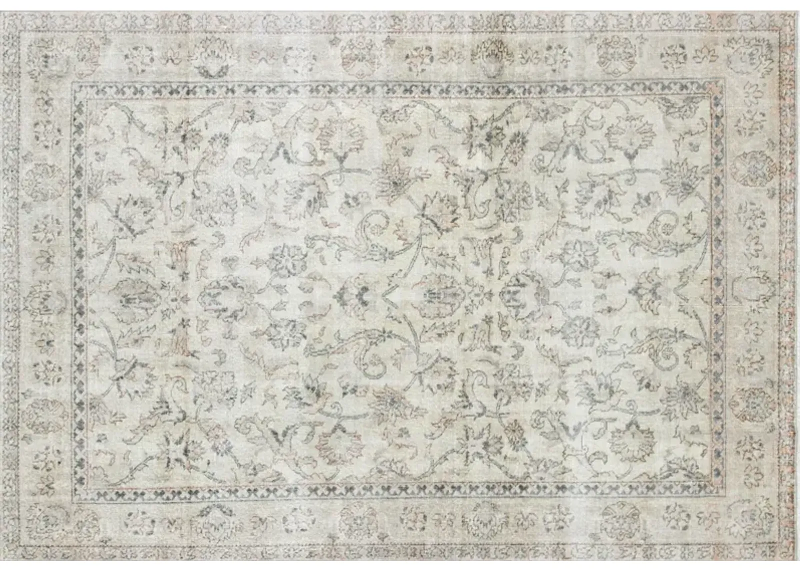 1960s Turkish Oushak Rug - 6'4"x9' - Nalbandian - ivory - ivory