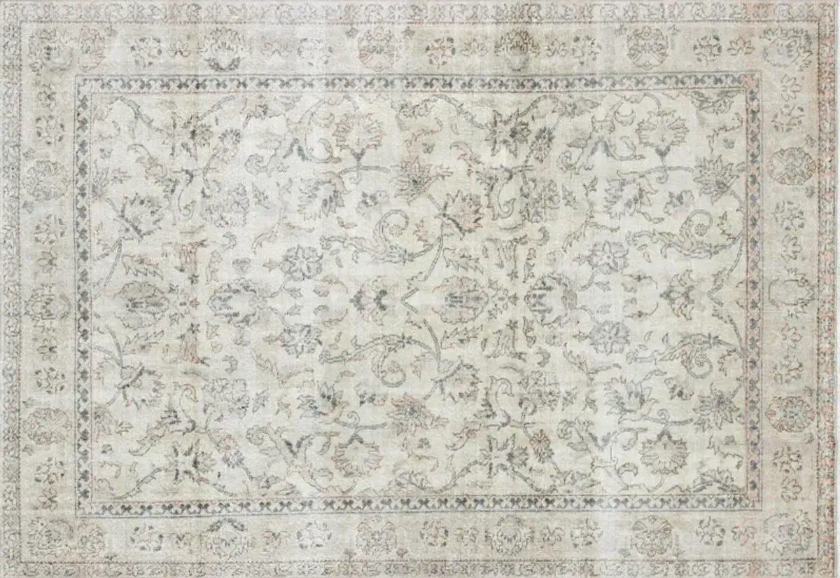 1960s Turkish Oushak Rug - 6'4"x9' - Nalbandian - ivory - ivory