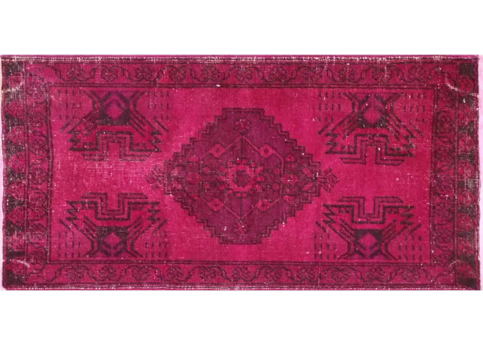 VintageTurkish Yastic - 1'9" x 3'7" - Nalbandian - Pink