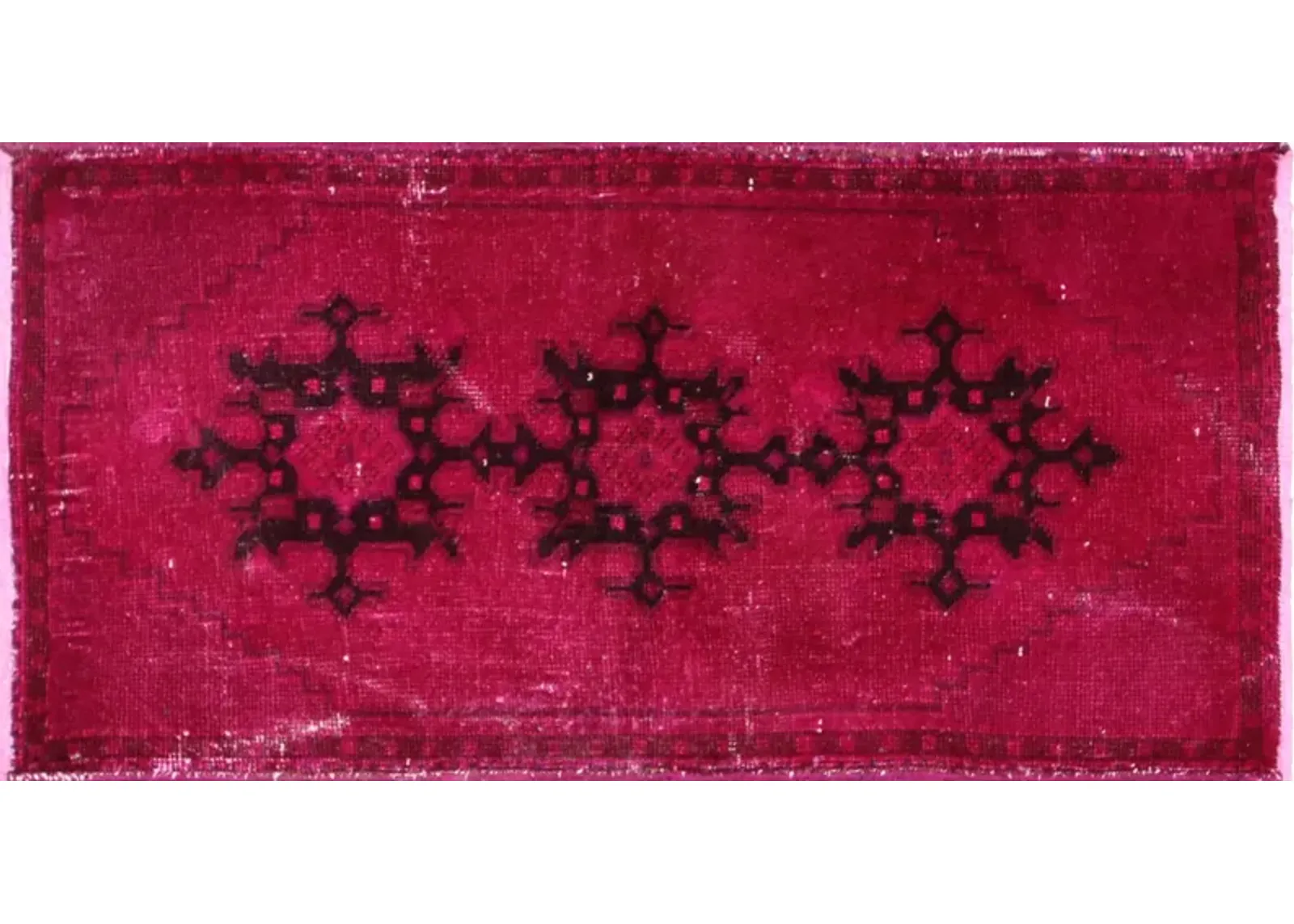 1960s Turkish Yastic - 1'8" x 3'3" - Nalbandian - Pink