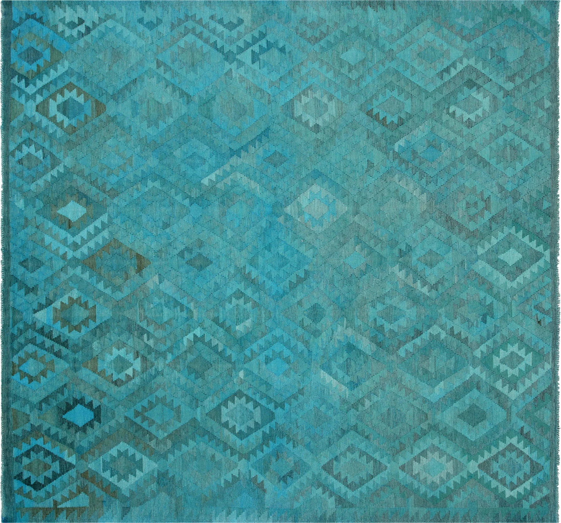 1980 Woven Afghan Maimana Kilim - Nalbandian - Blue