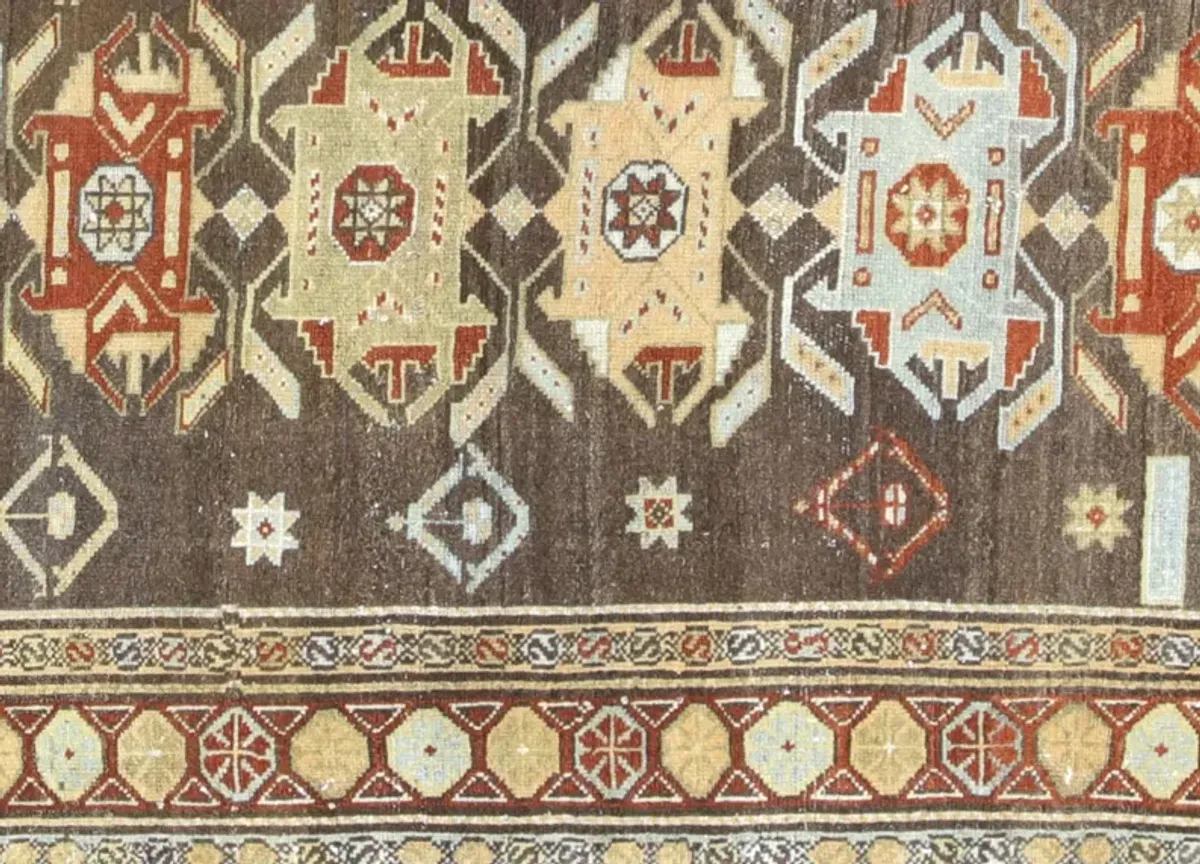 1940s Persian Melayer Runner - 3'3"x10'8" - Nalbandian - brown