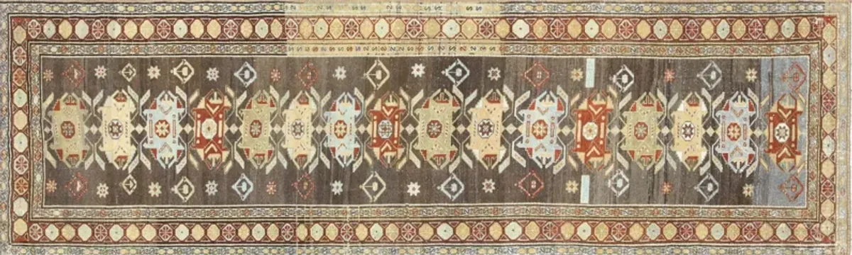 1940s Persian Melayer Runner - 3'3"x10'8" - Nalbandian - brown