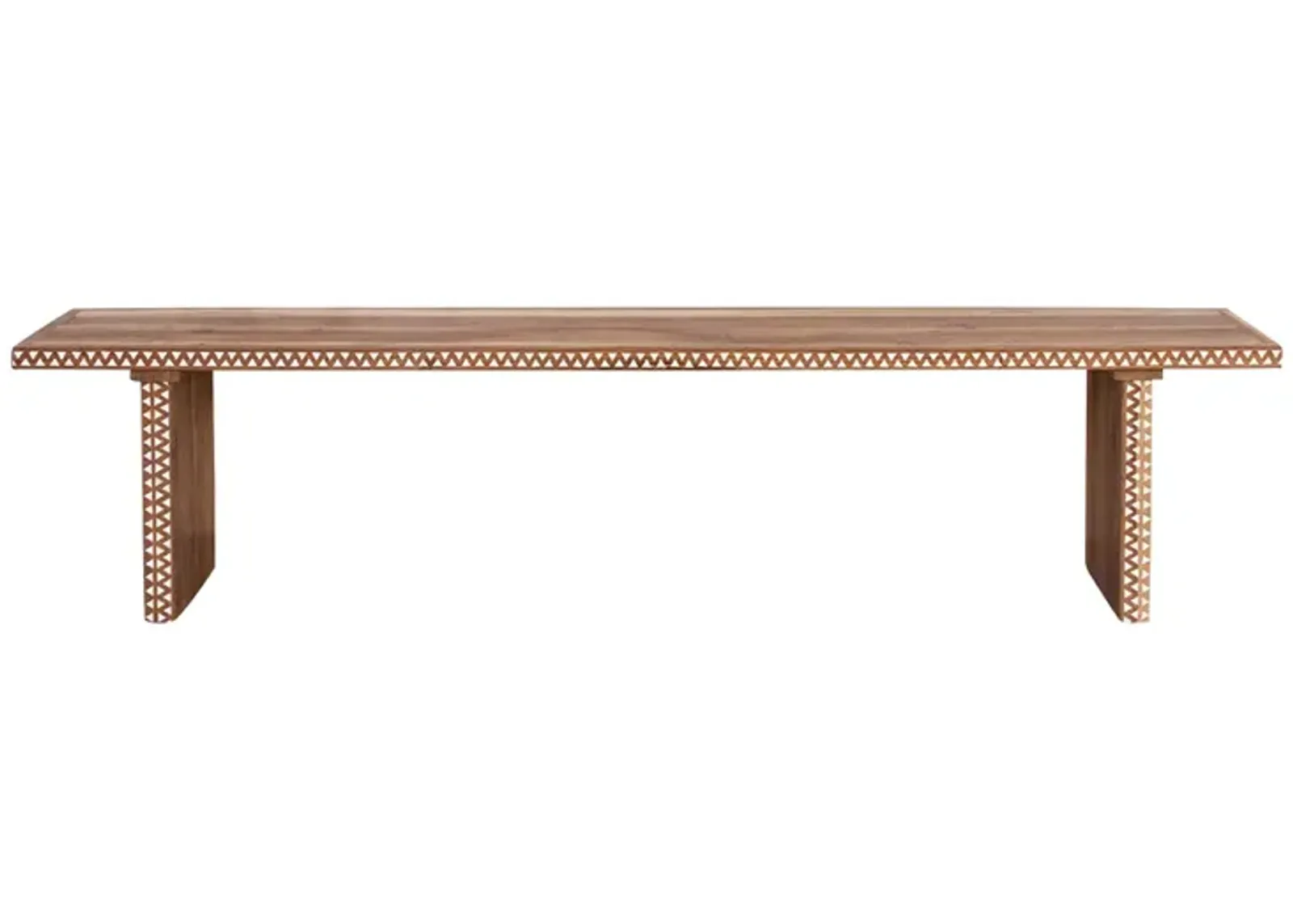 Long Parson Mother of Pearl Inlay Bench - de-cor - Brown