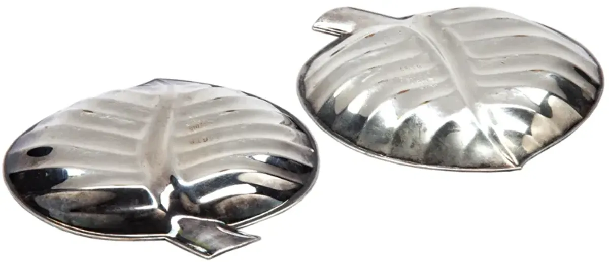 Silverplate Leaf Trays - Set of 2 - Fleur de Lex Antiques