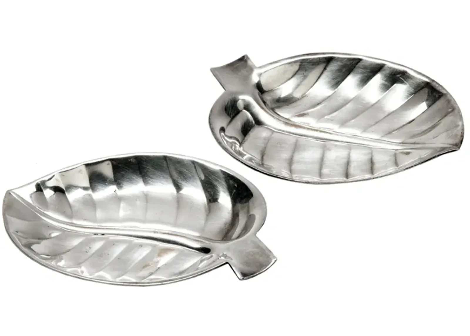 Silverplate Leaf Trays - Set of 2 - Fleur de Lex Antiques