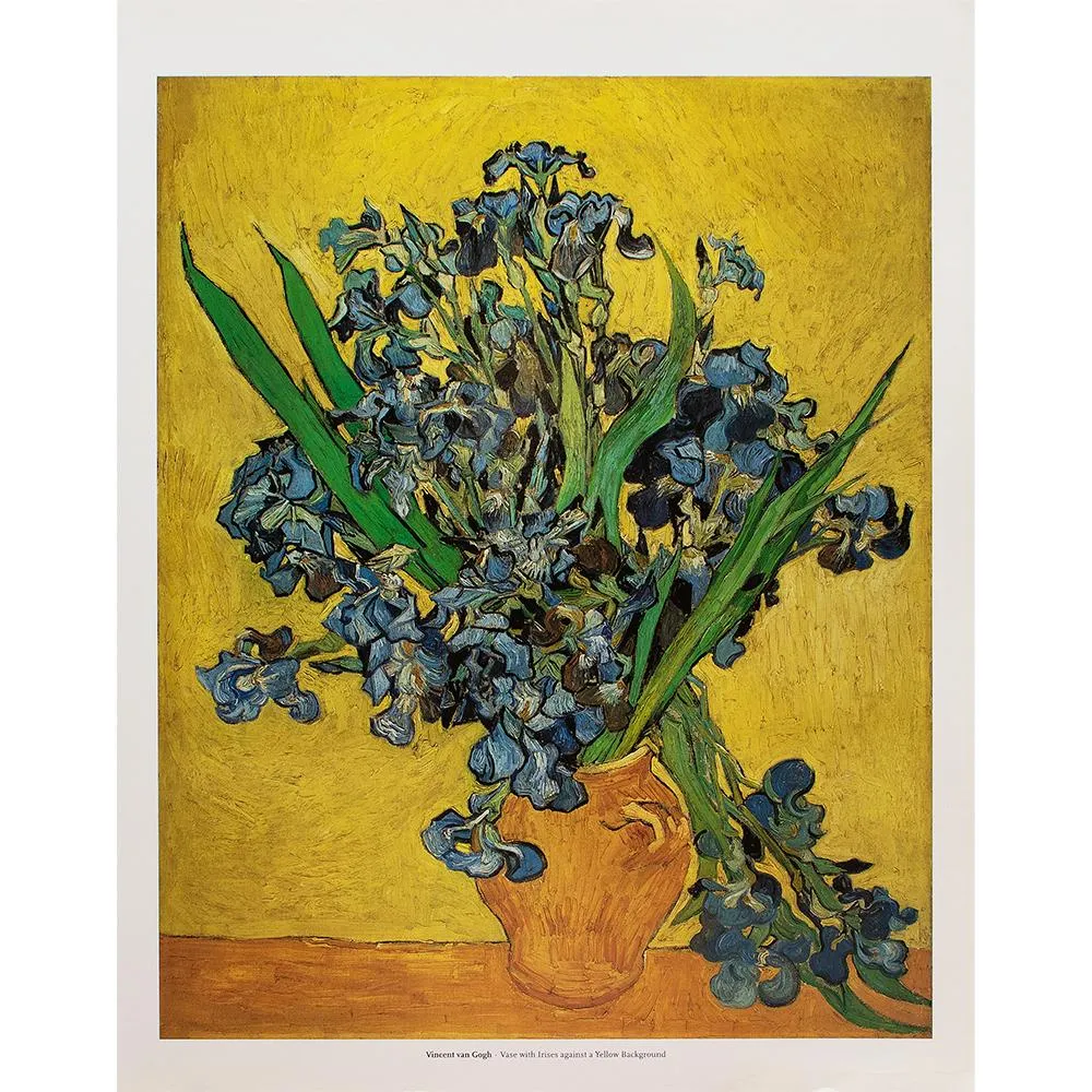Van Gogh "Vase With Irises" Poster - Yellow