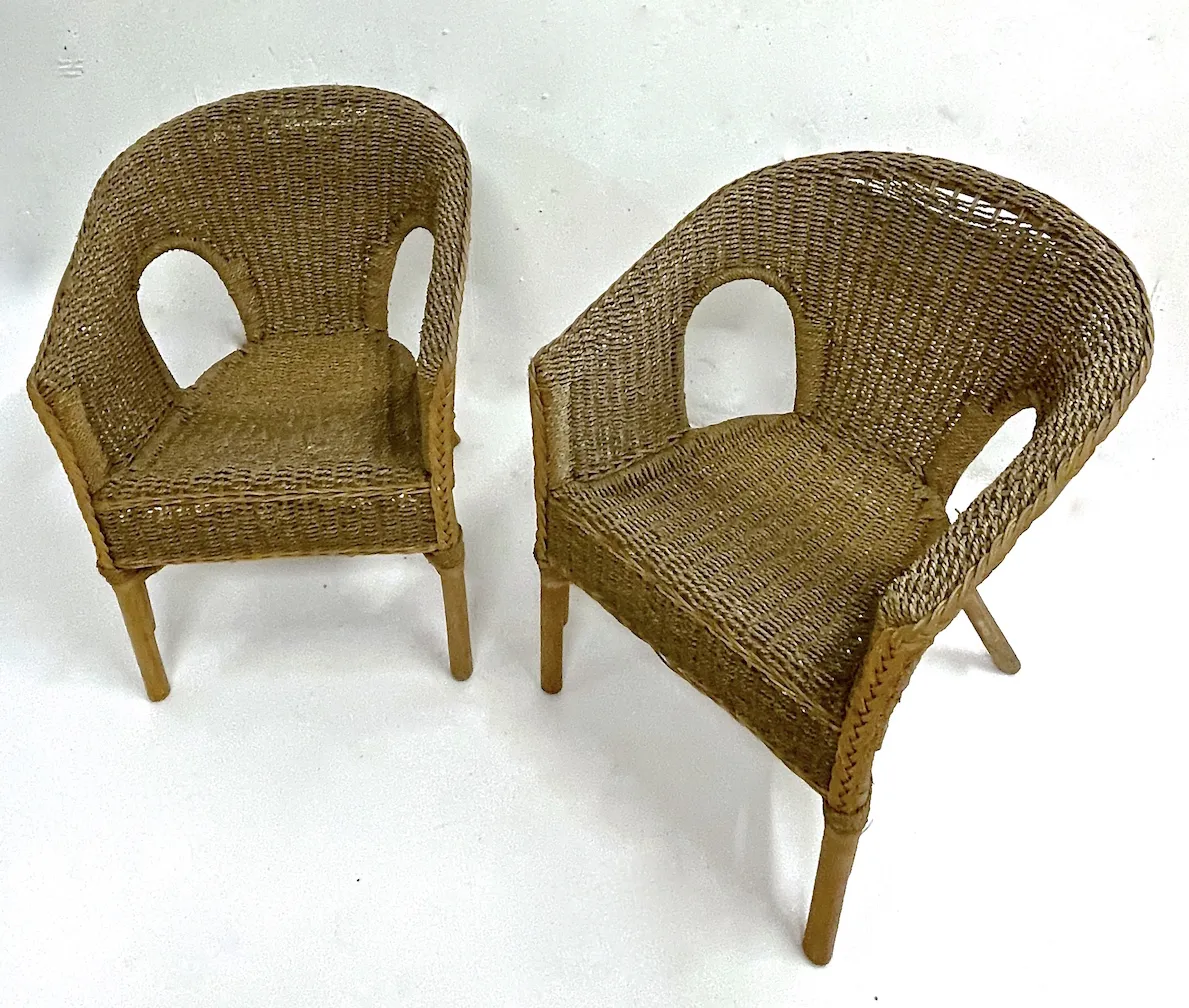 Woven Seagrass & Bamboo Chairs - PR - Vermilion Designs - brown