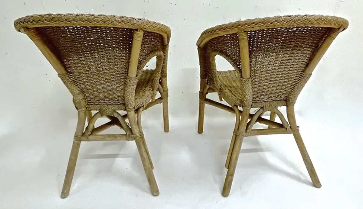 Woven Seagrass & Bamboo Chairs - PR - Vermilion Designs - brown