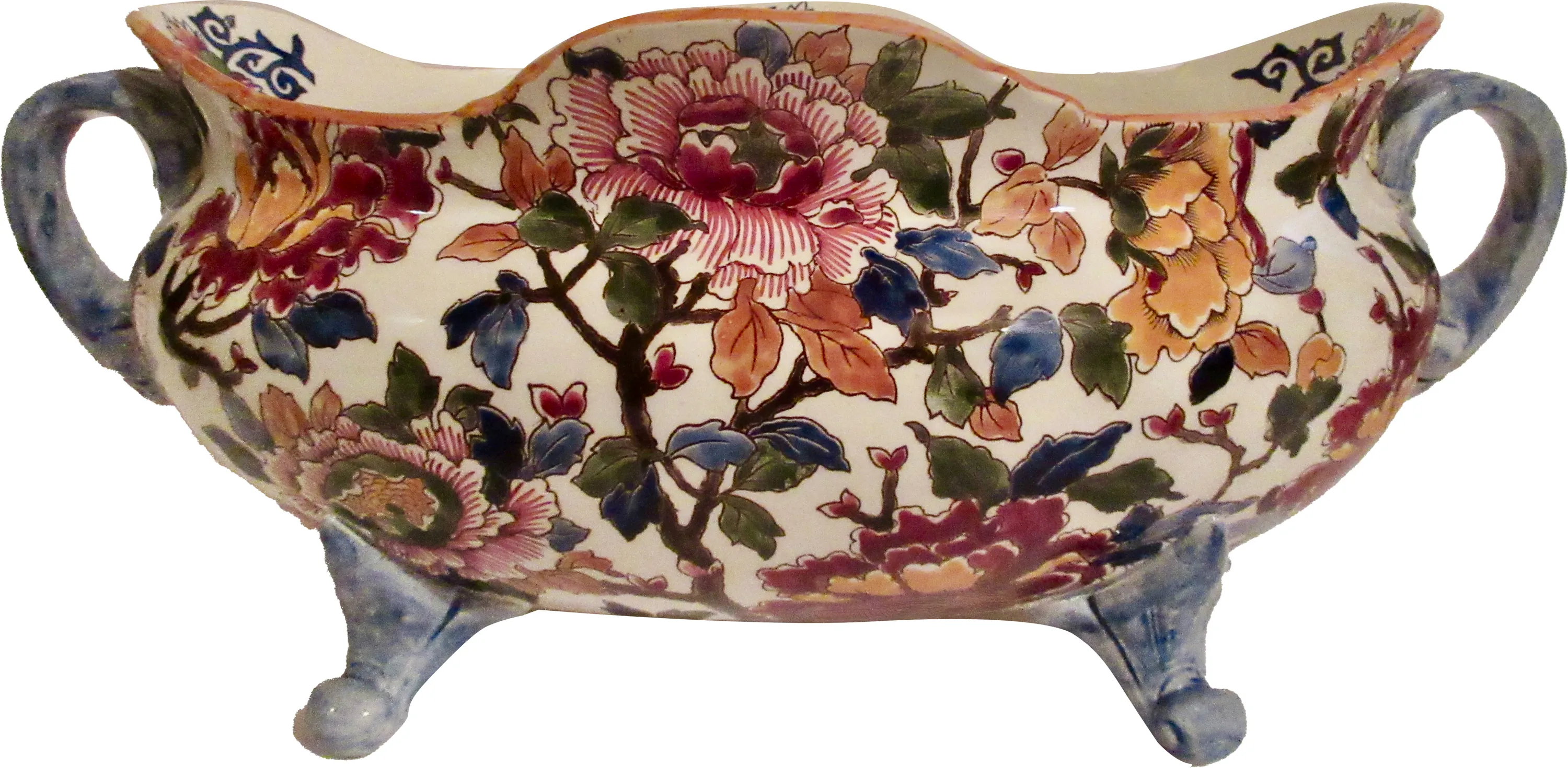 Gien French Faience Pivoines Jardiniere - The Emporium Ltd. - Blue