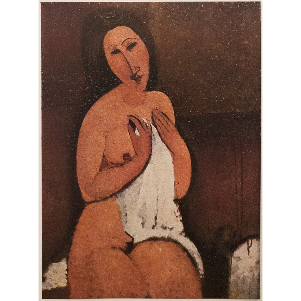 1947 Modigliani - Seated Nude with a Shirt - Brown