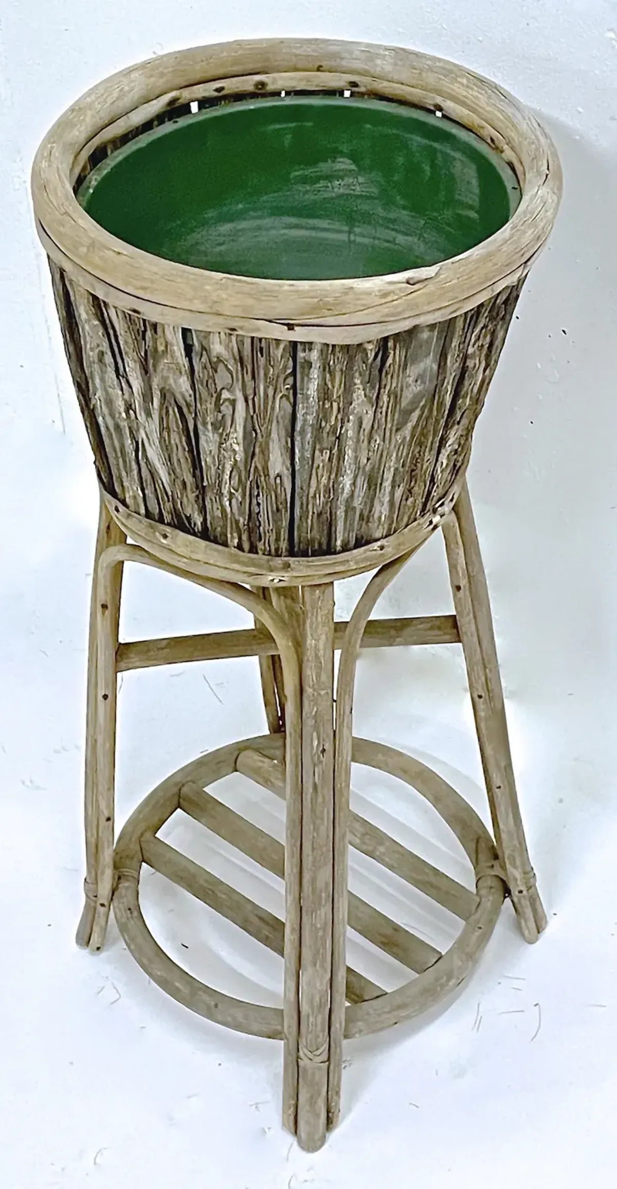 Outdoor Rustic Weathered Plant Stand - Vermilion Designs - brown