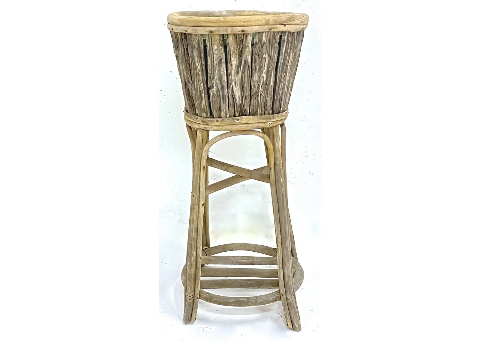 Outdoor Rustic Weathered Plant Stand - Vermilion Designs - brown