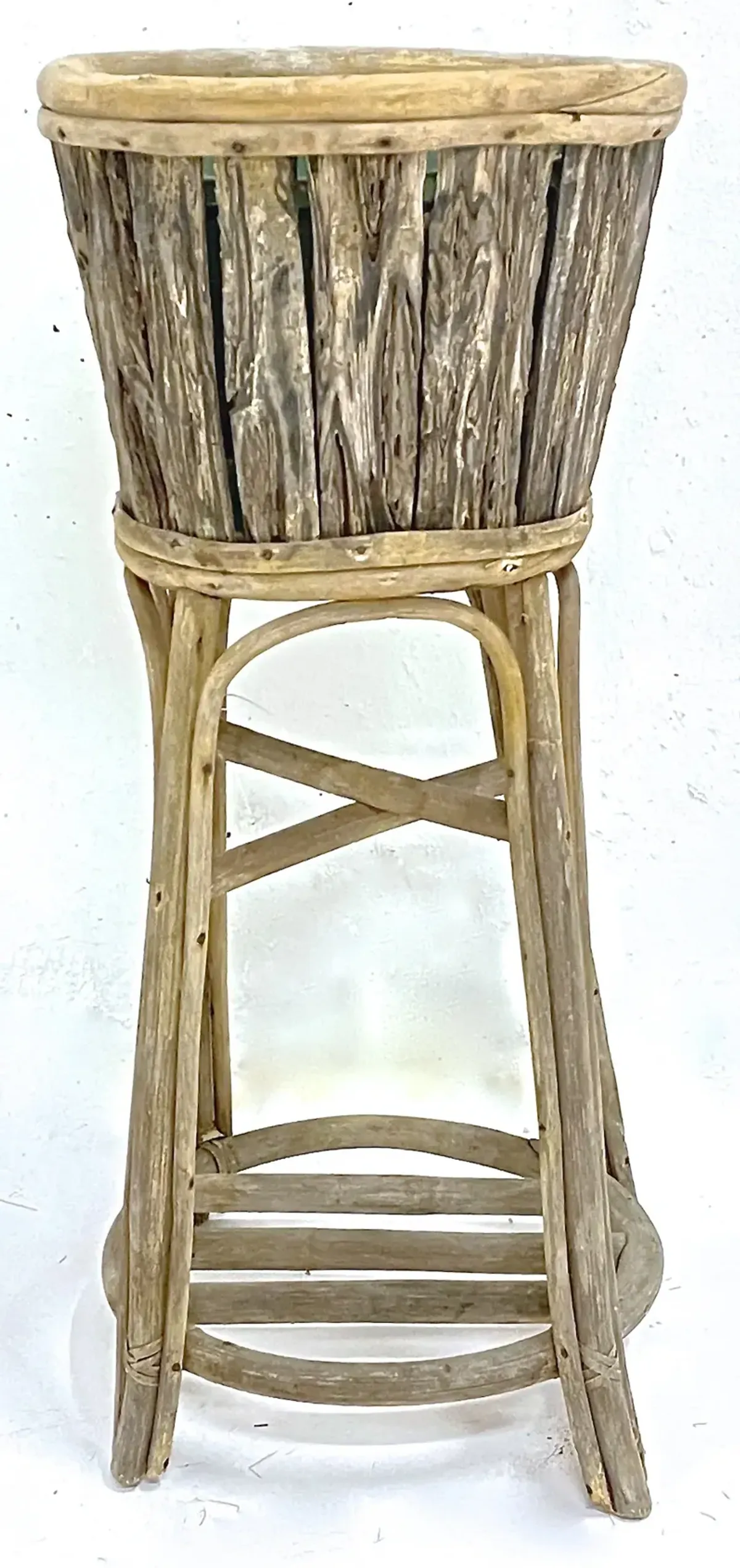 Outdoor Rustic Weathered Plant Stand - Vermilion Designs - brown