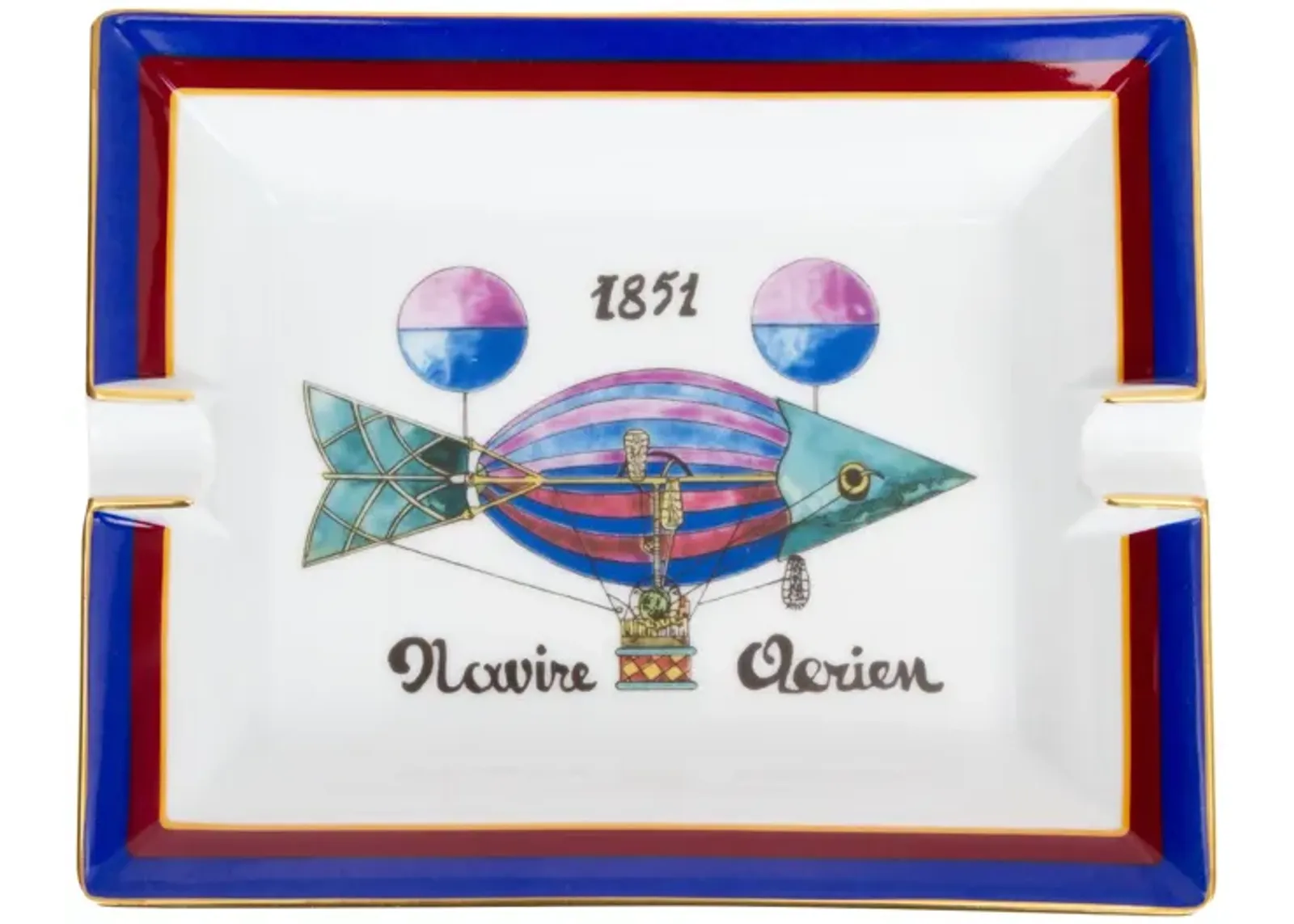 Hermès Navire Aerien 1851 Ashtray - Vintage Lux - Blue