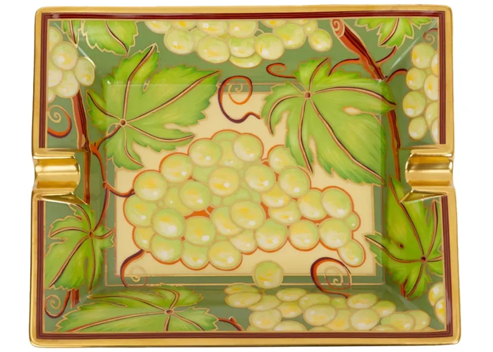 Hermès Vintage Porcelain Grapes Ashtray - Vintage Lux - Green