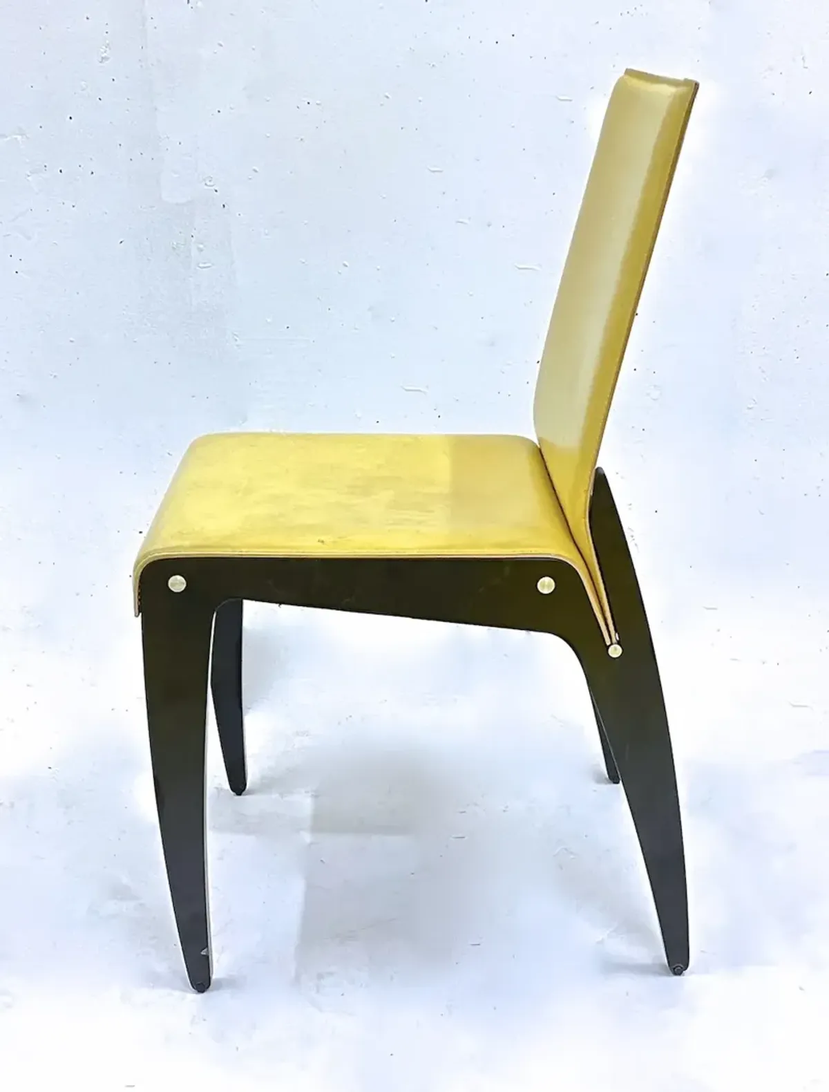 Italian Arper Leather MCM Chair - Vermilion Designs - Yellow