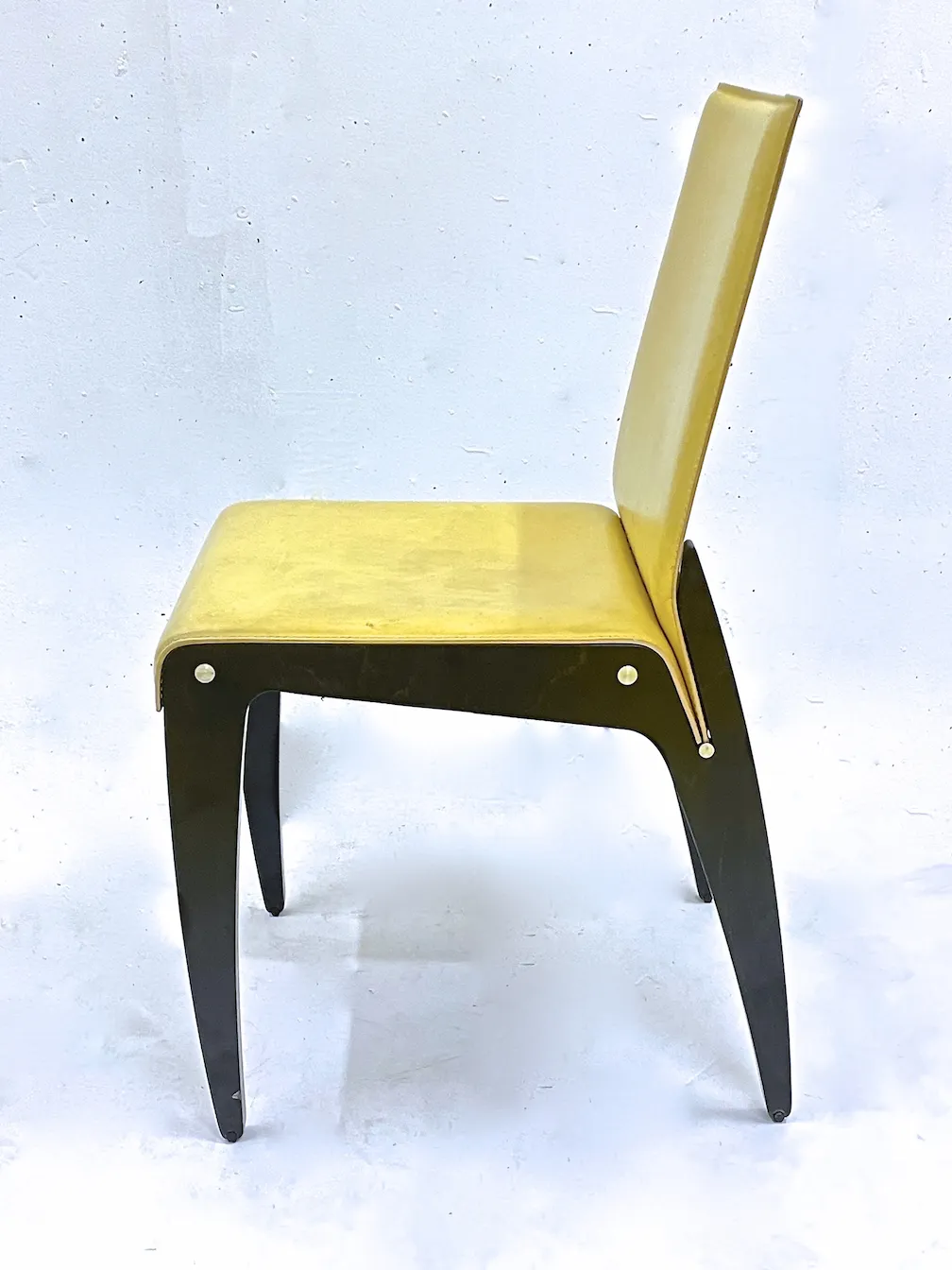 Italian Arper Leather MCM Chair - Vermilion Designs - Yellow