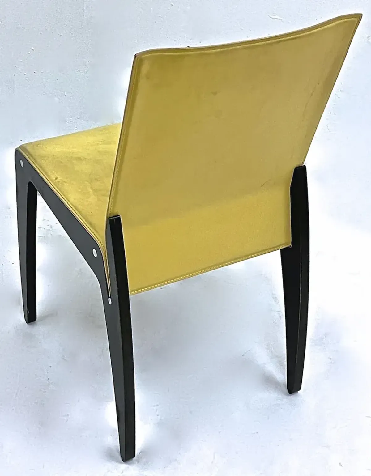 Italian Arper Leather MCM Chair - Vermilion Designs - Yellow