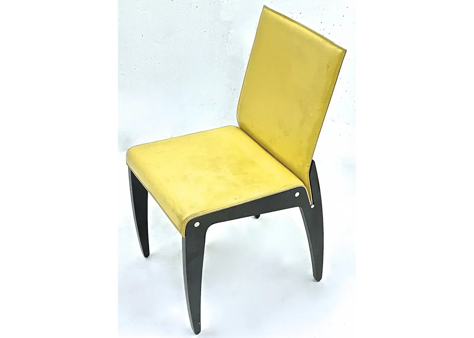 Italian Arper Leather MCM Chair - Vermilion Designs - Yellow