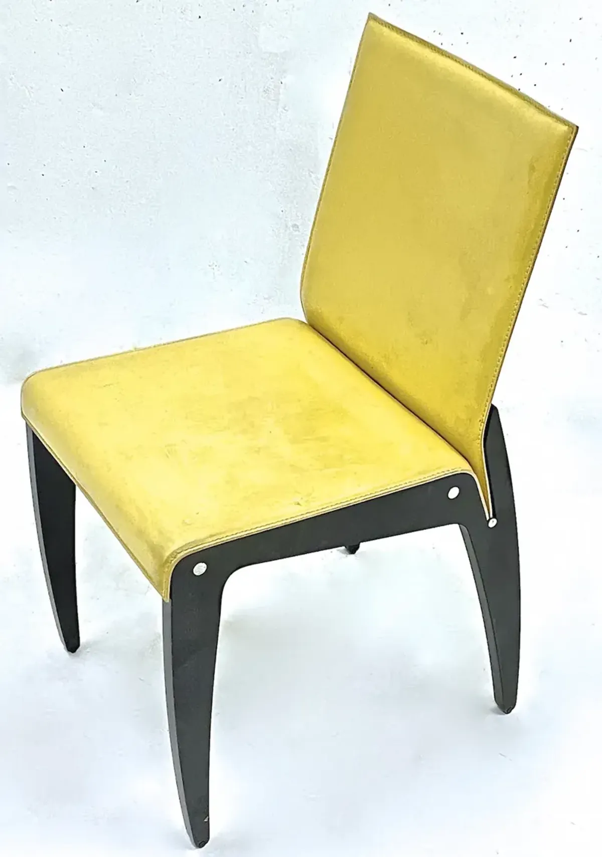 Italian Arper Leather MCM Chair - Vermilion Designs - Yellow