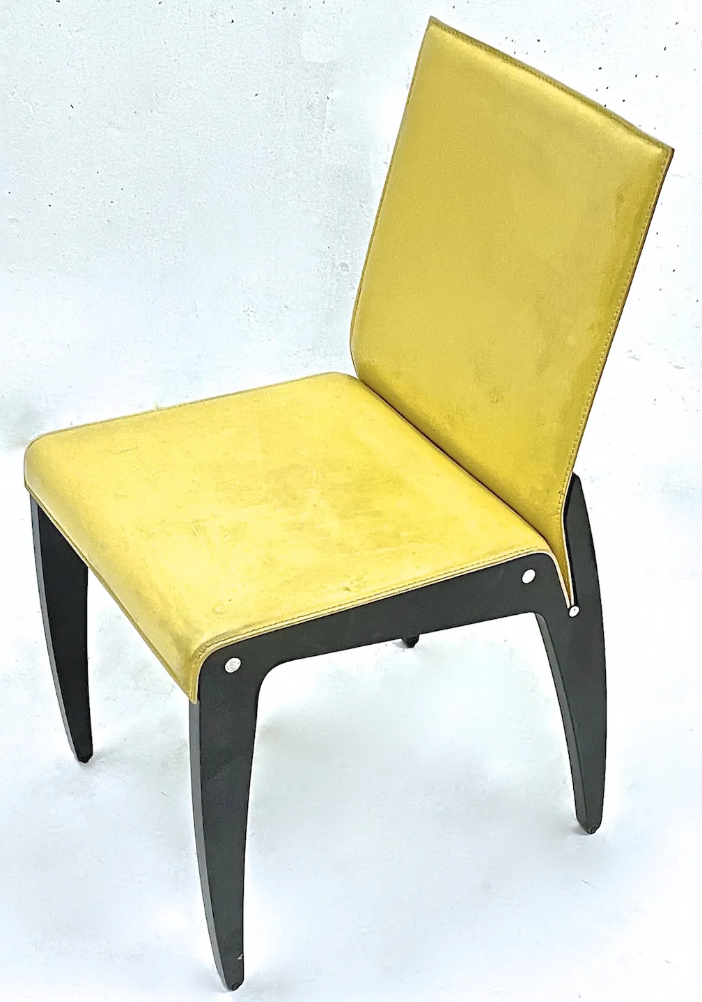 Italian Arper Leather MCM Chair - Vermilion Designs - Yellow